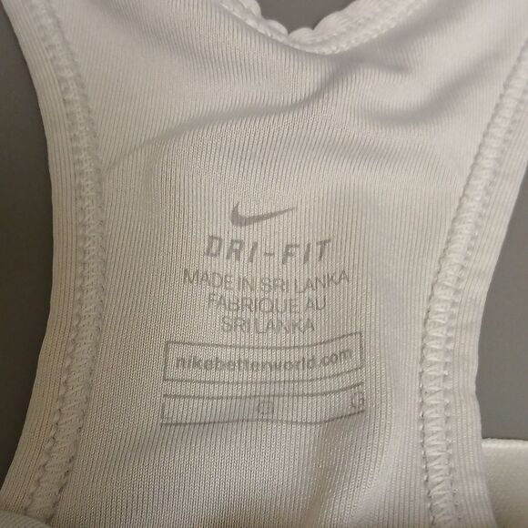 Nike Women's Grayish/White Sports Bra Size L Dri-fit - Picture 4 of 7